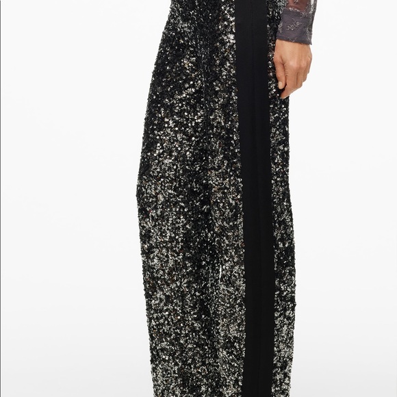 NEW $169 Zara Silver Black Sequin Dress Pants Limited Edition 2674/100 XS Small - Picture 9 of 16